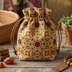 Erdige Boho-Chic-Mosaik-Geometrie-Muster Stoff