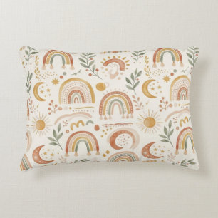 Erdige Boho-Regenbogen-Kinderzimmer-Akzentschoner Dekokissen