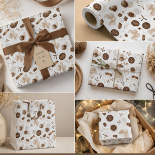 Erdige braune Ballons & Bento-Cake-Geburtstags-  Geschenkpapier Set