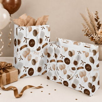 Erdige braune Ballons & Bento-Cake-Geburtstags- Mittlere Geschenktüte
