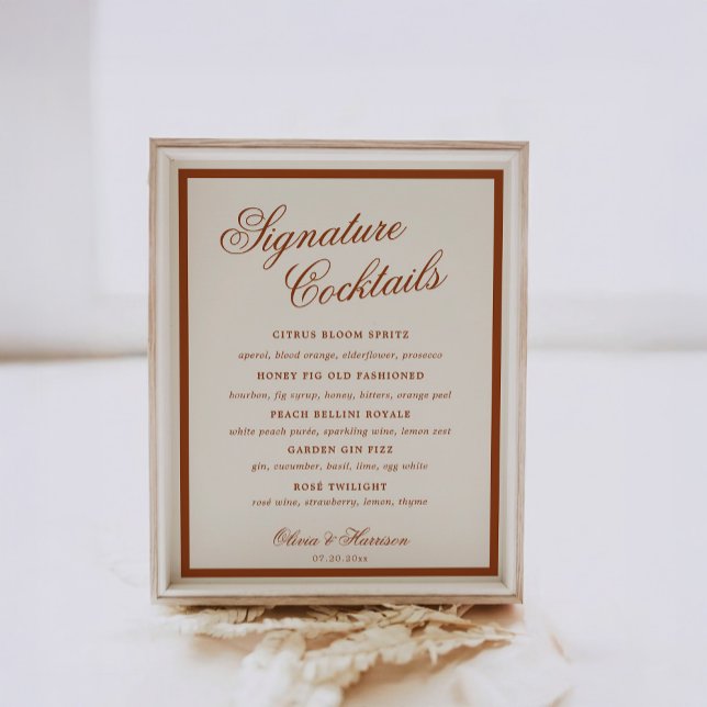 Erdige Chic-Terrakotta-Signature-Drinks-Schild Poster (Von Creator hochgeladen)