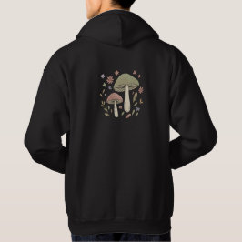 Erdige Cottagecore-Pilz-Botanik-Grafik Hoodie