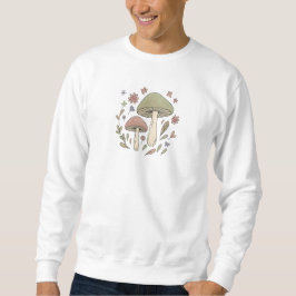 Erdige Cottagecore-Pilz-Botanik-Grafik Sweatshirt