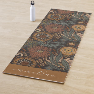 Erdige Dunkle Botanische Personalisierte Yogamatte