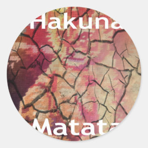Erdige Elegante Löwe: Hakuna Matata Textur Design Runder Aufkleber