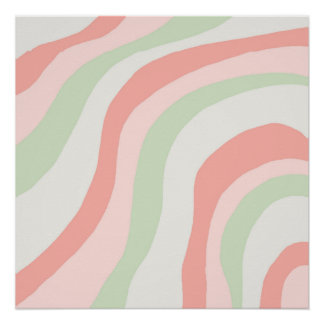 Erdige Farbe Wellige Streifen Minimalistischer Frü Poster
