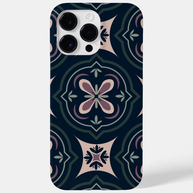 erdige farbene florale geometrische Fliesen Case-Mate iPhone Hülle (Rückseite)