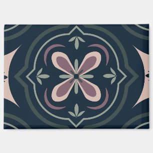 erdige farbene florale geometrische Fliesen Magnet