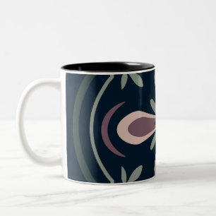 erdige farbene florale geometrische Fliesen Zweifarbige Tasse