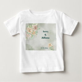 Erdige Farbtöne Blumen Boho Elegant Salbei Grün Baby T-shirt