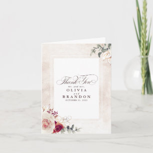 Erdige Farbtöne Florale Hochzeit Danke schön