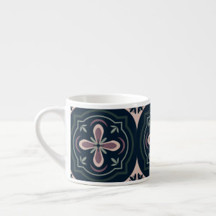 Erdige florale geometrische Fliesen Espressotasse