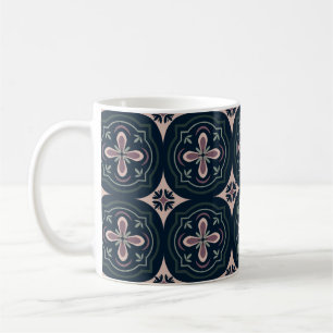 Erdige florale geometrische Fliesen Kaffeetasse