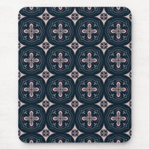 Erdige florale geometrische Fliesen Mousepad