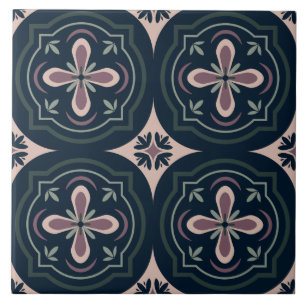 Erdige florale geometrische Kacheln