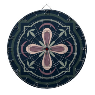 Erdige florale geometrische Kacheln Dartscheibe