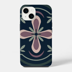 Erdige florale geometrische Kacheln iPhone 14 Hülle