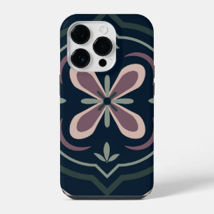 Erdige florale geometrische Kacheln iPhone 14 Pro Hülle