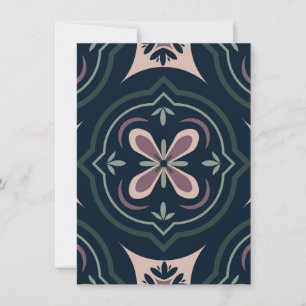Erdige florale geometrische Kacheln Karte
