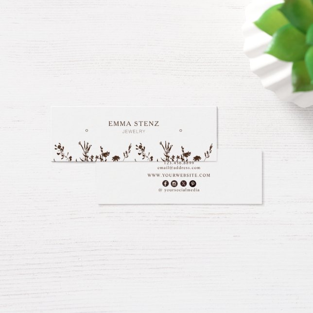 Erdige Florale • Ohrhänger-Reifen-Stud-Display-Kar (Schreibtisch)