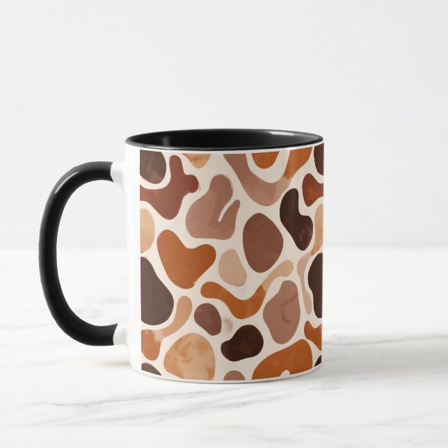Erdige Fluid-Formen-Tasse – Minimalistischer abstr Tasse (Links)