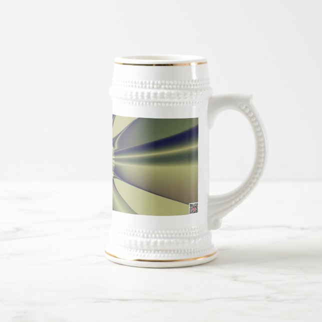 Erdige geometrische abstrakte moderne Kunst Bierglas (Rechts)