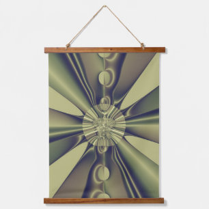 Erdige geometrische abstrakte moderne Kunst Wandteppich Mit Holzrahmen