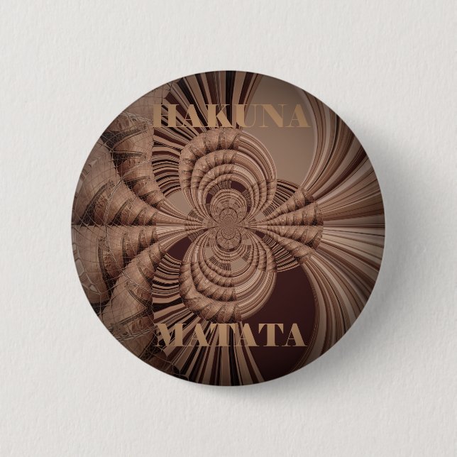 Erdige Hakuna Matata Kunst Druck Button (Vorderseite)