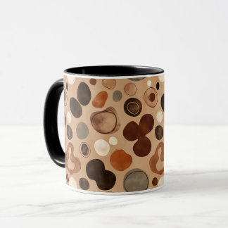Erdige Kiesel-Muster-Tasse – Warme Steine-Punkte Tasse