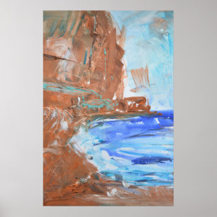 Erdige Küstenklippen-Expressionistin Poster