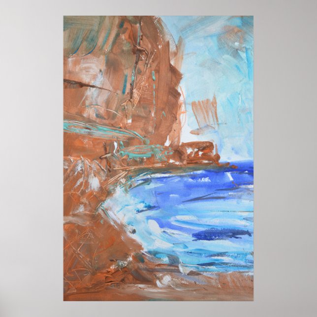 Erdige Küstenklippen-Expressionistin Poster (Vorne)