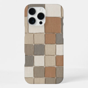 Erdige Leinen-Karo-Moderne Boheme iPhone 16 Pro Max Hülle