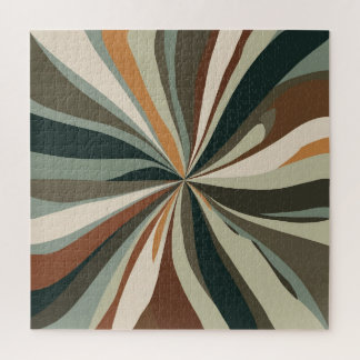 Erdige Mid-Century-Harmonie | Retro-geometrische J Puzzle