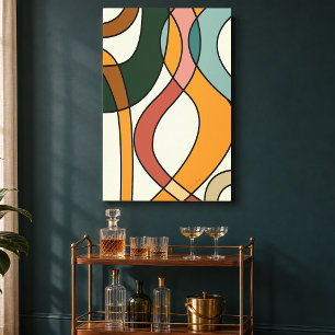 Erdige Mid-Century-Modern-Abstraktion Leinwanddruck