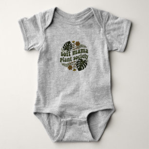 Erdige Monstera-Blätter Soft Mama Pflanze Liebhabe Baby Strampler
