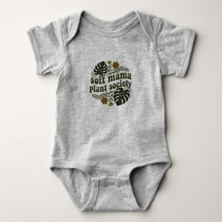 Erdige Monstera-Blätter Soft Mama Pflanze Liebhabe Baby Strampler