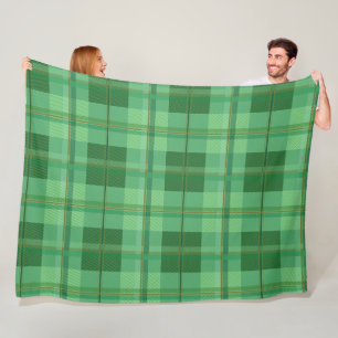 Erdige Olive Gold Karo Ästhetik Fleece