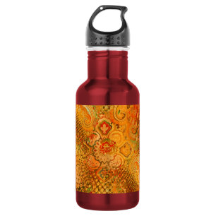 Erdige Orange-Töne Paisley Edelstahlflasche