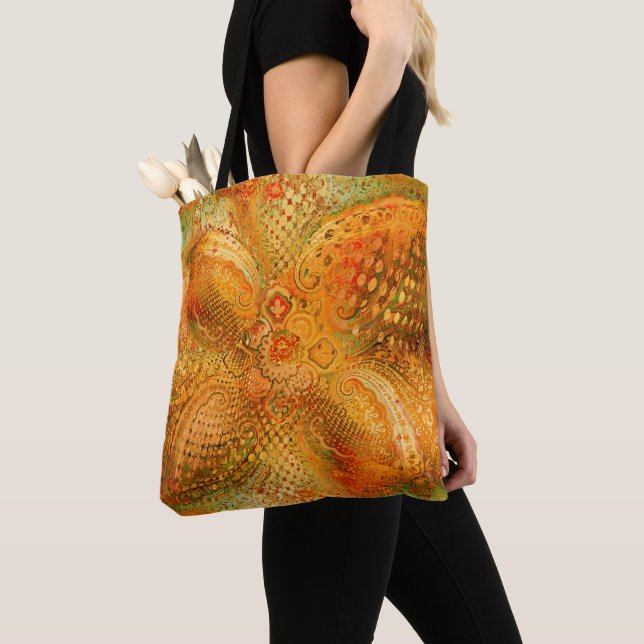 Erdige Orangentöne Paisley (Von Nahem)