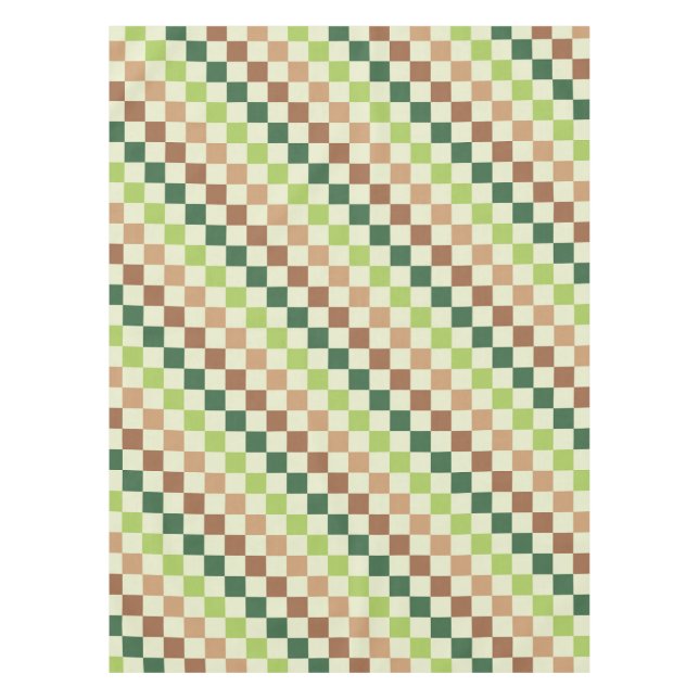 Erdige Regenbogen-Diagonale Schachbrettmuster Tischdecke (Vorderseite)