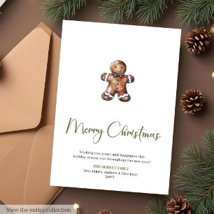 Erdige Schriftart Wasserfarbe Weihnachtsgruß Feiertagskarte