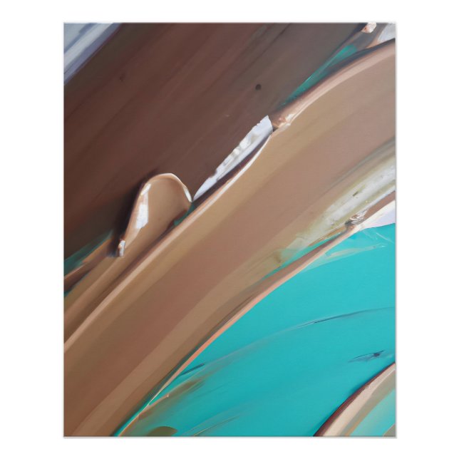 Erdige Teal- und Lehmboden-Abstrakttextur Poster (Vorderseite)