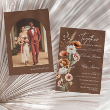 Erdige Terrakotta Boho Aquarell Hochzeit