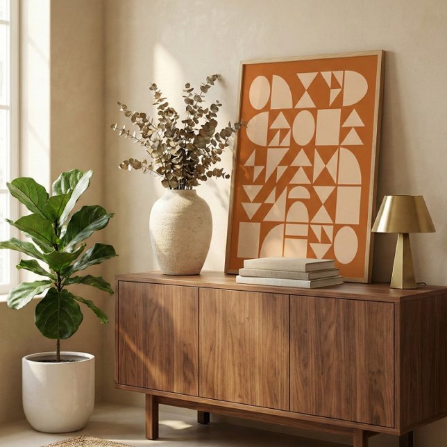 Erdige Terrakotta Moderne geometrische Formen Kuns Poster (Von Creator hochgeladen)