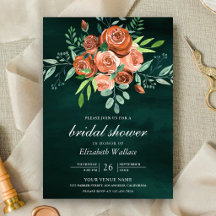 Erdige verbrannte orange Rosen Smaragd Brause Brau