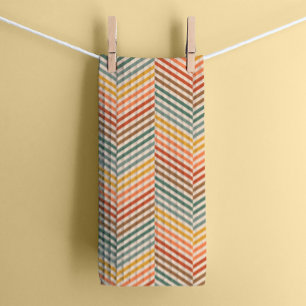 Erdige Vintage-Sport-Chevron Geschirrtuch