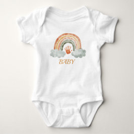 Erdige Wasserfarbe Boho Regenbogen "Baby" Baby Strampler