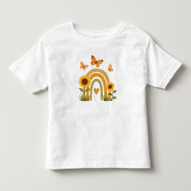 Erdige Wasserfarbe Boho Regenbogen Kleinkind T-shirt (Vorderseite)