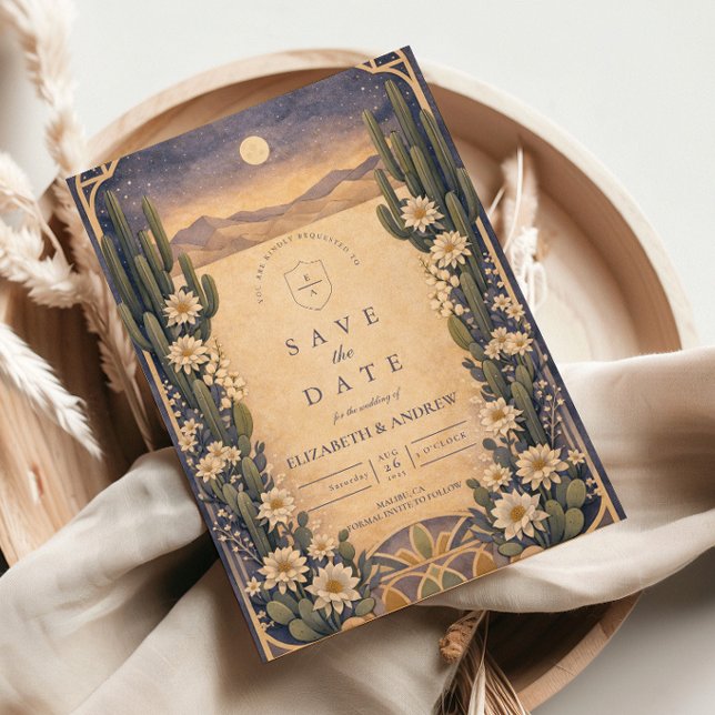 Erdige Wüsten-Blumenhochzeit Save The Date (Von Creator hochgeladen)