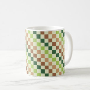 Erdiger Regenbogen-Diagonal-Schachbrettmuster Kaffeetasse